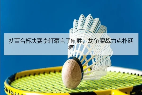 梦百合杯决赛李轩豪官子制胜，劫争鏖战力克朴廷桓